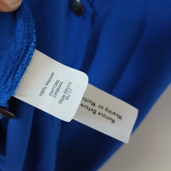 Madewell Women's Sz S Lakeshore‎ Button Back Dress Mini Blue Sleeveless - Picture 12 of 13